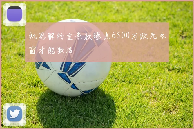 凯恩解约金条款曝光6500万欧元冬窗才能激活
